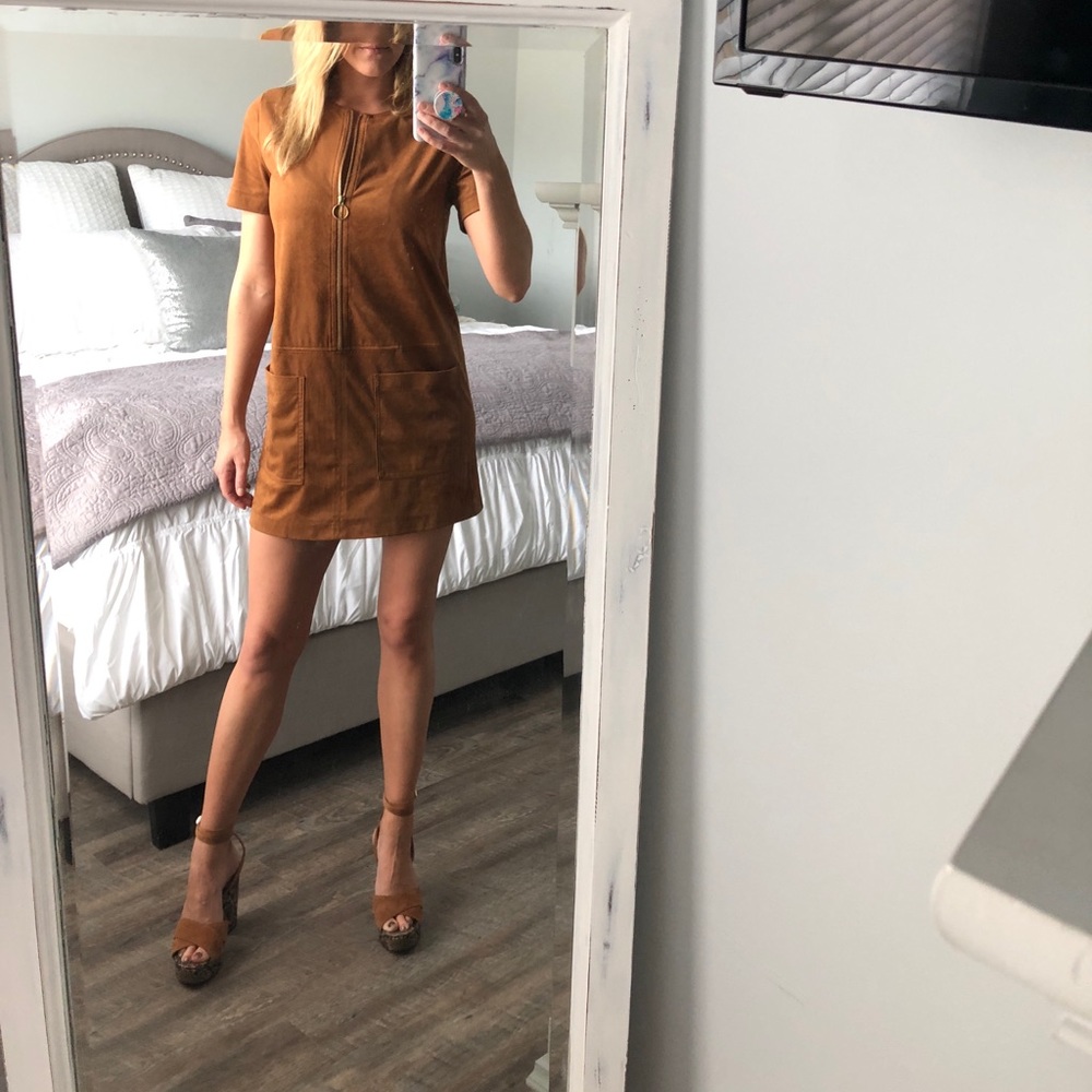 Brown suede dress